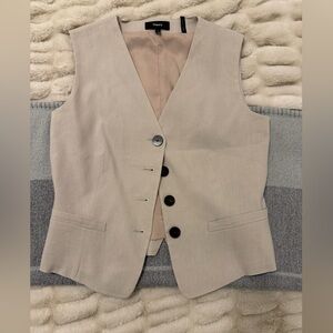 Theory Light Beige Sleeveless Vest
